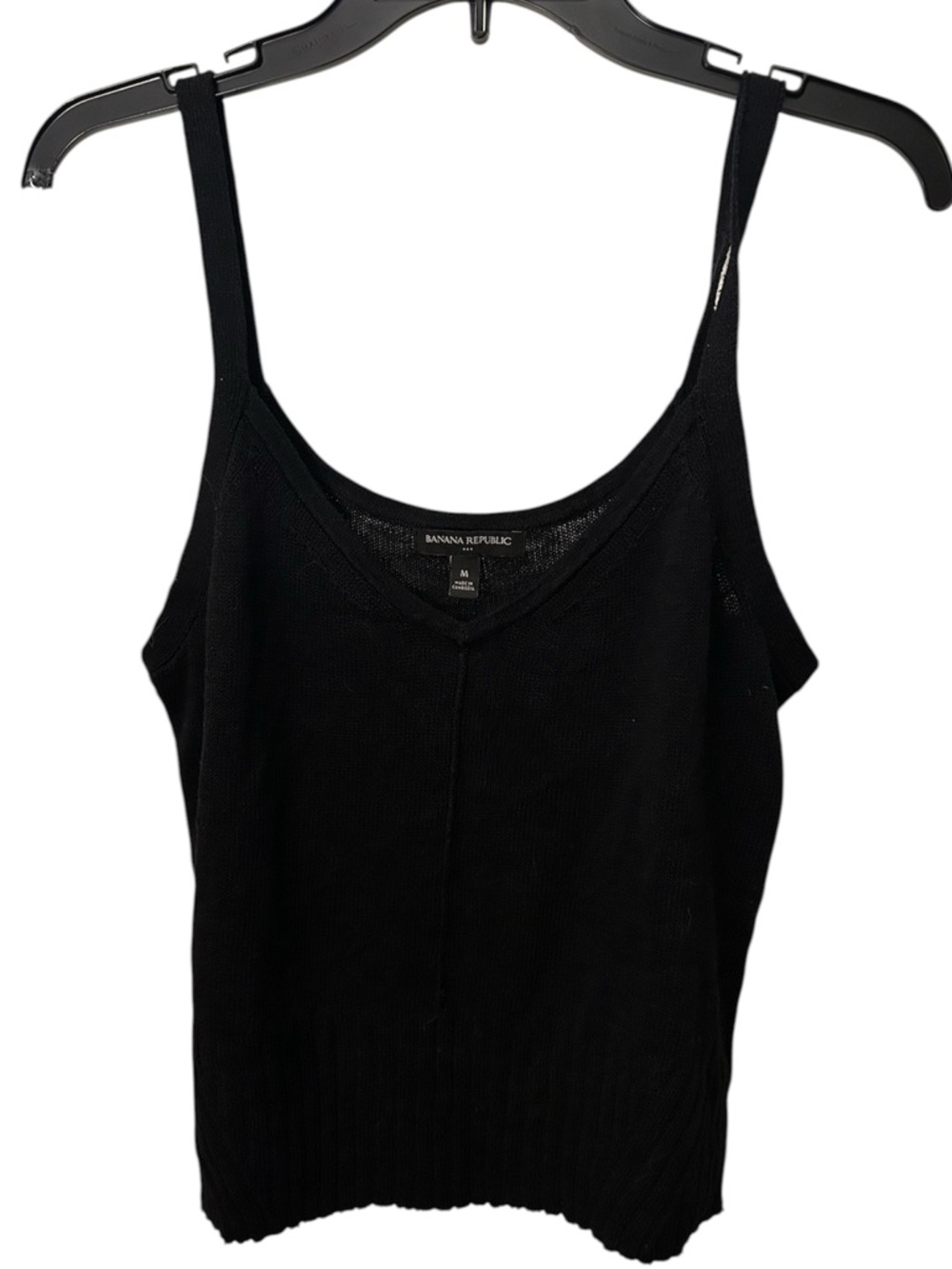 Banana Republic Black Ribbed Knit Tank Top Size Medium